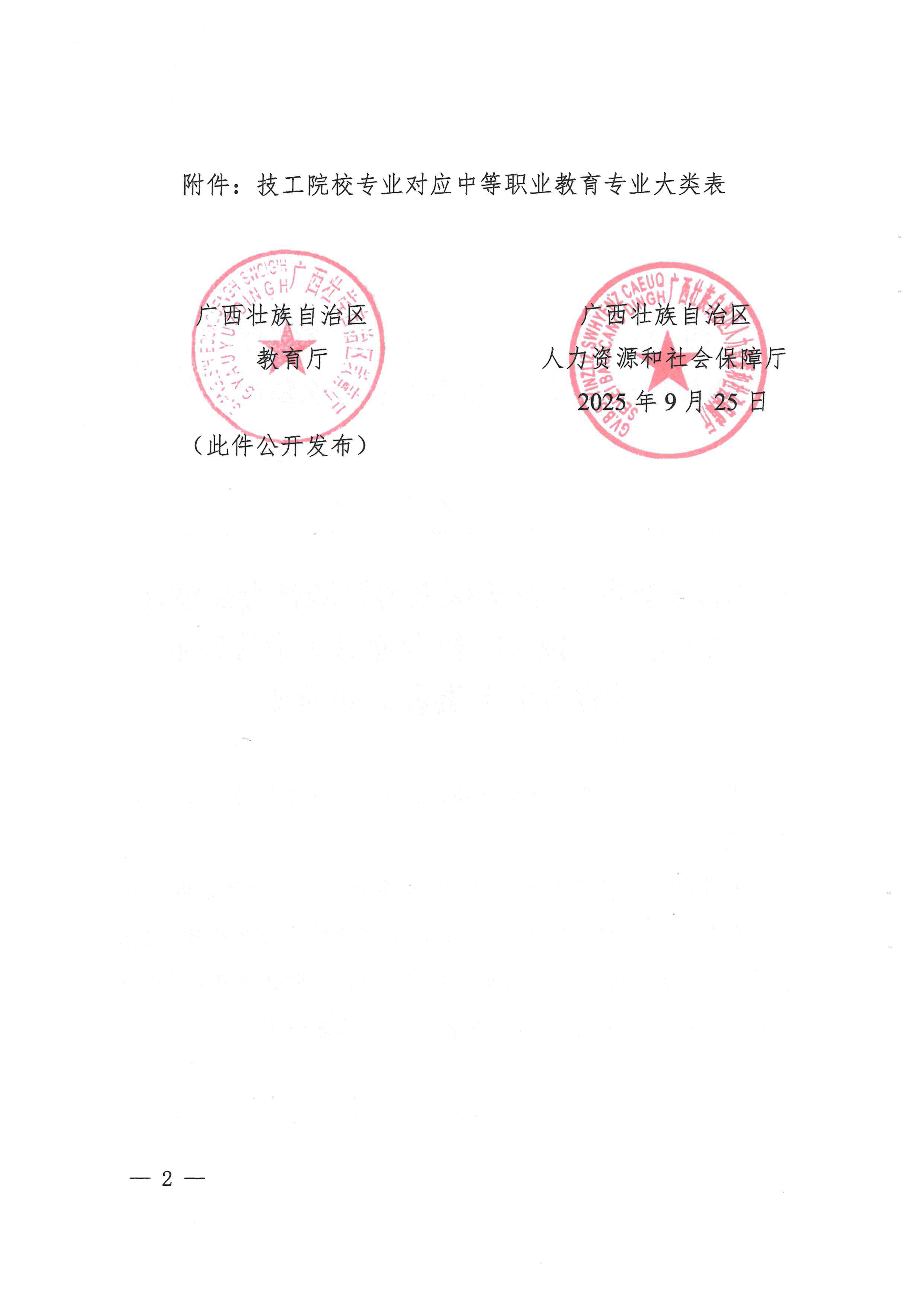 自治区教育厅 自治区人力资源社会保障厅 关于印发《技工院校专业对应中等职业教育专业大类表》的通知(图2)
